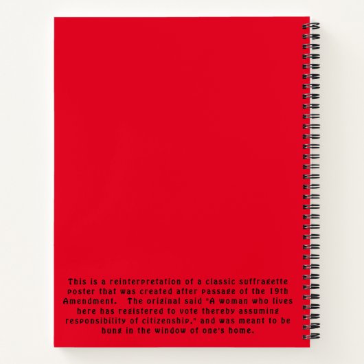 19e wijziging Stemming voor overwinning van vrouwe Notitieboek (Achterkant)