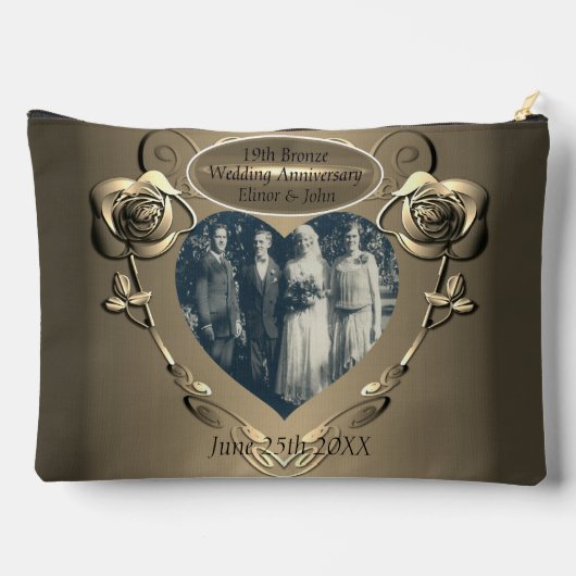 19th/8th Brons (Kleur) Foto Bruiloft Jubileum Etui (Achterkant)