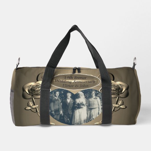 19th/8th Brons (Kleur) Foto Bruiloft Jubileum Plunjezak (Achterkant)