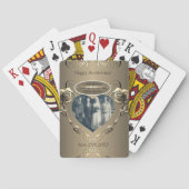 19th/8th Brons (Kleur) Foto Bruiloft Jubileum Pokerkaarten (Achterkant)