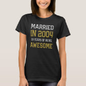 19th Anniversary for Men Married In 2004 Couples H T-shirt (Voorkant)