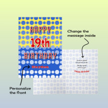 19th Birthday add name circles pattern