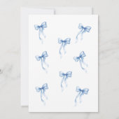 19th Birthday Invitation Blue Bow for Girls Kaart (Achterkant)