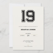 19th Birthday Invitation - Minimal Sport Style Kaart (Voorkant)