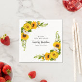 19th Birthday Party Sunflower Daisy Custom Servet (Insitu)