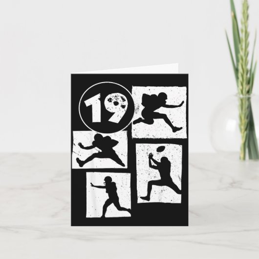 19th Birthday Retro American Football 19 Years Old Kaart (Voorkant)
