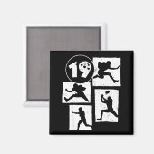 19th Birthday Retro American Football 19 Years Old Magneet (Voorkant / Achterkant)