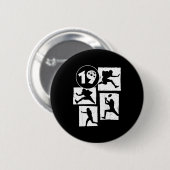 19th Birthday Retro American Football 19 Years Old Ronde Button 5,7 Cm (Voorkant /achterkant)