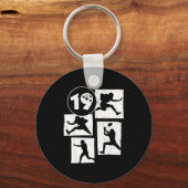 19th Birthday Retro American Football 19 Years Old Sleutelhanger (Voorkant)