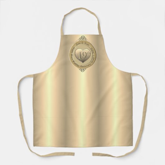 19th Bronze Anniversary All-Over Print Apron Schort (Voorkant)