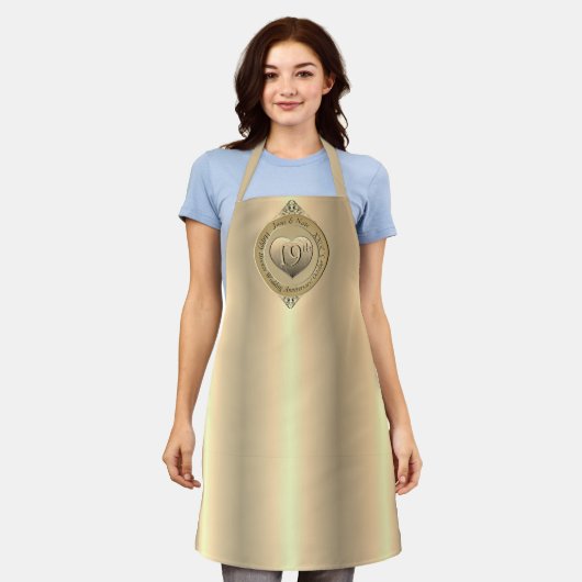 19th Bronze Anniversary All-Over Print Apron Schort (Gedragen)
