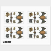 19th C. Bat Print Rechthoekige Sticker (Vel)