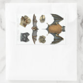 19th C. Bat Print Rechthoekige Sticker (Tas)