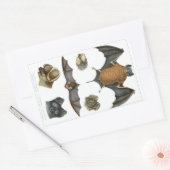 19th C. Bat Print Rechthoekige Sticker (Envelop)