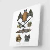 19th C. Bat Print Vierkante Klok (Hoek)