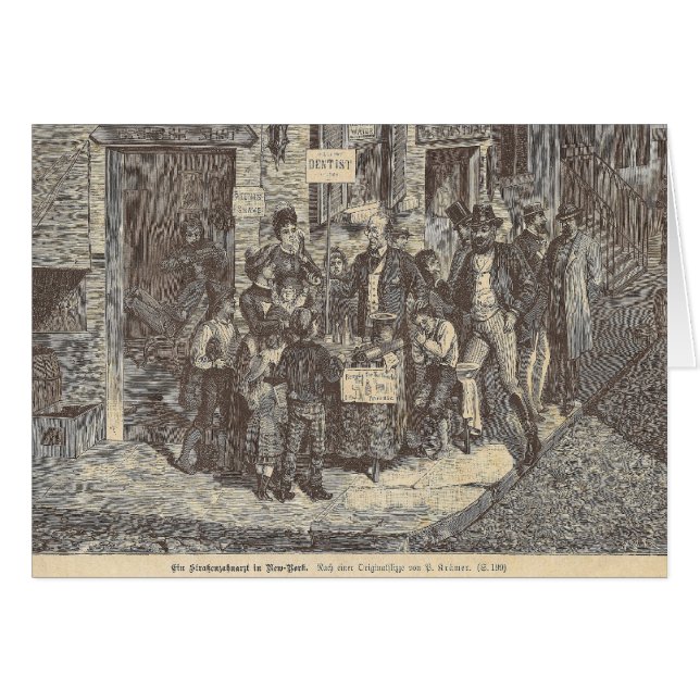 19th Century Street Dentist in New York - Antiek (Voorkant Horizontaal)