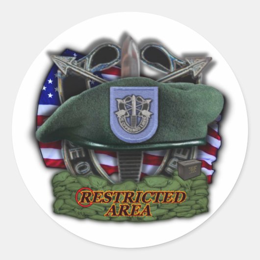 19th Special forces group Green Berets vets Sticke Ronde Sticker (Voorkant)