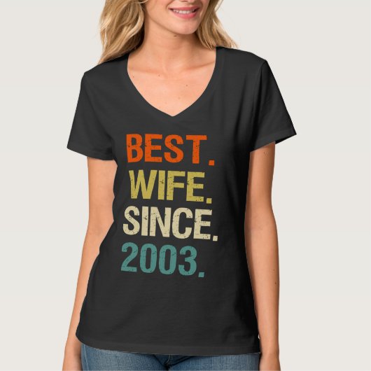 19th Valentine Anniversary for Her Best Wife Since T-shirt (Voorkant)