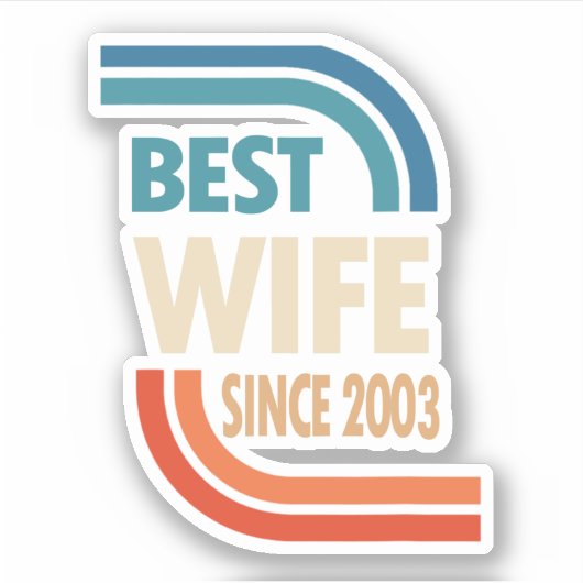 19th Wedding Anniversary Best Wife Since 2003 Sticker (Voorkant)
