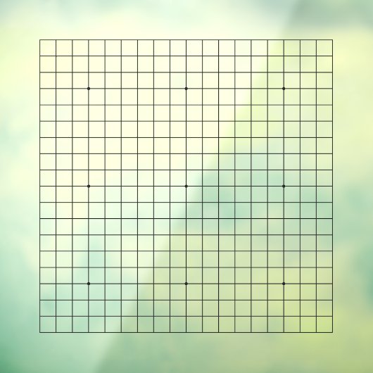 19x19 demo Goban 200% schaalbare cling Raamsticker (Vel 3)