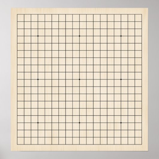 19x19 Goban Bord houten  achtergrond Poster (Voorkant)