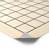 19x19 Goban Bord houten  achtergrond Poster (Hoek)