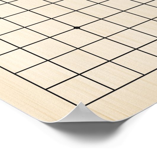 19x19 Goban Bord houten  achtergrond Poster (Hoek)