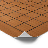 19x19 Goban Bruin Houten  Achtergrond Poster (Hoek)