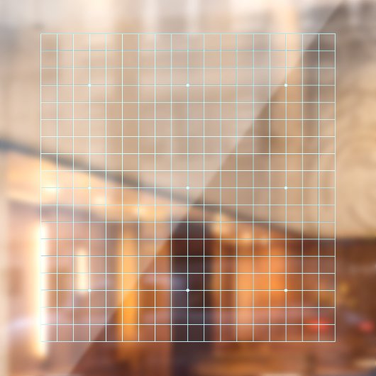 19x19 Goban Lichtblauw Transparant Cling Decal (Vel 2)