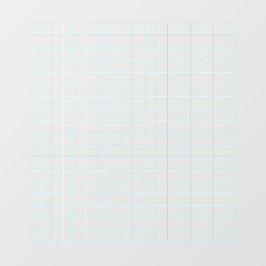 19x19 Goban Lichtblauw Transparant Cling Decal (Vel)