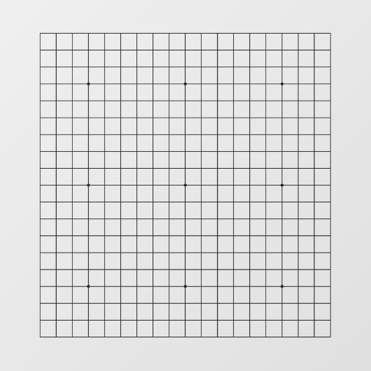 19x19 Goban Transparant Cling Decal (Vel)