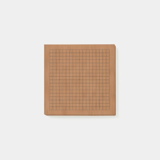 19x19 Miniatuur Goban Bruin Houtkorrel Post-it® Notes (Voorkant)