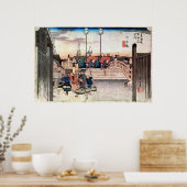 1. 日 橋, 広 Nihonbashi, Hiroshige, Ukiyo-e Poster (Keuken)