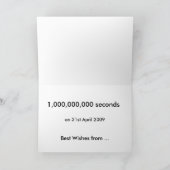 1.000.000.000 seconden kaart (gepersonaliseerde vo (Binnen)