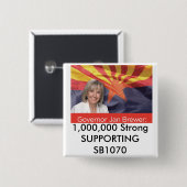 1.000.000 sterke SUPPORTING SB1070 Vierkante Button 5,1 Cm (Voorkant /achterkant)