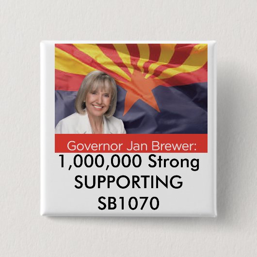 1.000.000 sterke SUPPORTING SB1070 Vierkante Button 5,1 Cm (Voorkant)