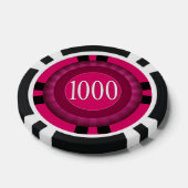 $1.000 Home Toernooi Classic fuschia zwart Pokerchips (Enkel)