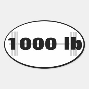1.000 lb powerlifting totaal ovale sticker