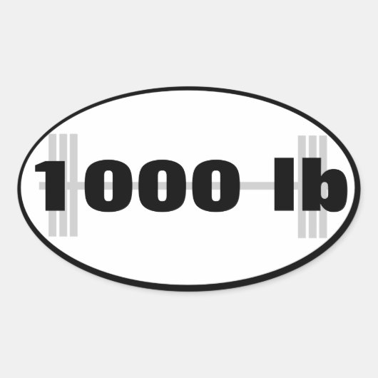 1.000 lb powerlifting totaal ovale sticker (Voorkant)