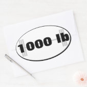 1.000 lb powerlifting totaal ovale sticker (Envelop)