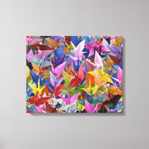 1.000 Origami Cranes 20 x 16 inch Wrapped Canvas Afdruk