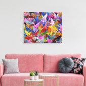 1.000 Origami kranen 20 "x 16"Verpakt Canvas (Insitu (Woonkamer))