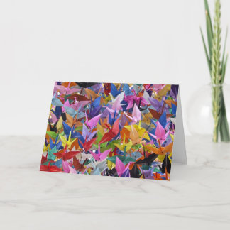 1.000 Origami papieren kranen Foto Kaart
