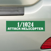1/1024 Attack Helicopter Elizabeth Warren Bumpersticker (Op auto)