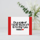 1-10 JE NEGEN DAT IK DE 1 BEN DIE JE NODIG HEBT BRIEFKAART (Staand voorkant)