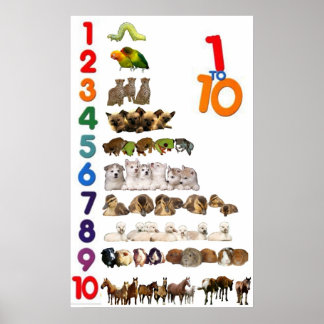 1 - 10 Nummers Poster