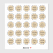 1.14" Kraft Cosmetische Jar Cream Balm Sticker (Vel)