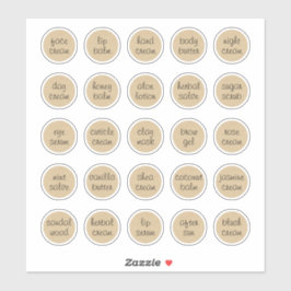 1.14" Kraft  Cosmetische Jar Cream Balm Sticker