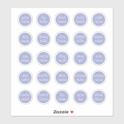 1,14" Lavendel Aanpasbaar Mini Cosmetisch Potje Sticker (Vel)