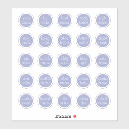 1.14" Lavendel  Mini Cosmetische Potje Sticker (Vel)